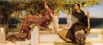 romantique romantisme Tableau Peinture - La Conversion De Paula Par Saint Jerome Romantique Sir Lawrence Alma Tadema